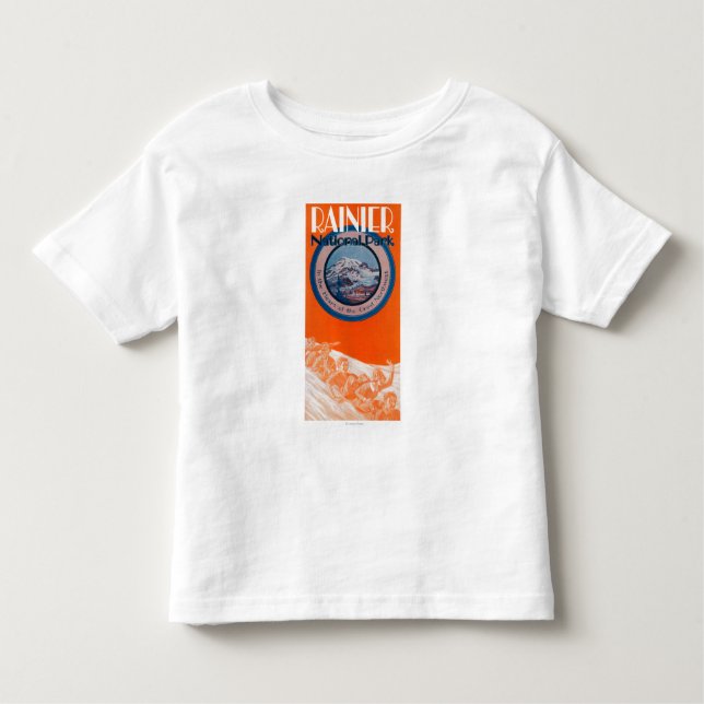 Mount Rainier affisch - Sledding Tee (Framsida)