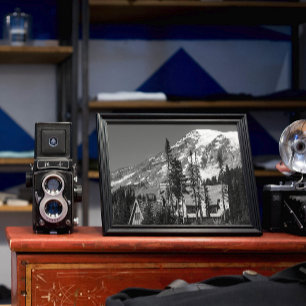 Mount Rainier Black and White Fototryck