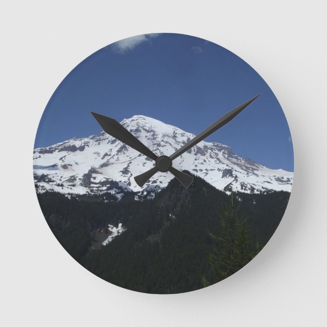 Mount Rainier Foto Rund Klocka (Framsida)