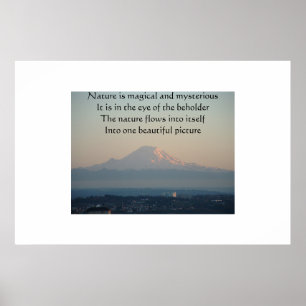 Mount Rainier fotograferar med en dikt Poster