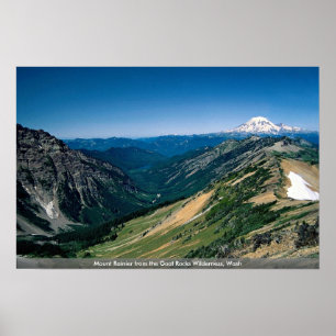 Mount Rainier från geten vaggar vildmark, tvätta Poster