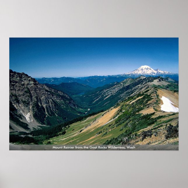 Mount Rainier från Goat Sten Wilderness, Tvätta Poster (Framsidan)