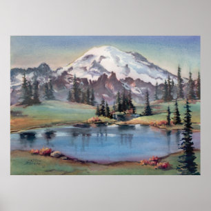 MOUNT RAINIER FRÅN SHARON SHARPE POSTER