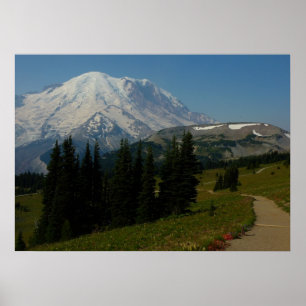 Mount Rainier från Sourdough Ridge Trail Poster