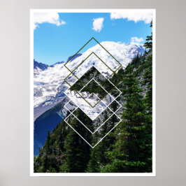 Mount Rainier Geometrisk Poster