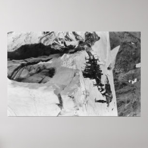 Mount Rainier glaciärklättrare för WA Nisqually Poster