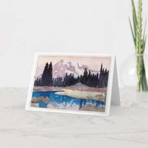 Mount Rainier, Hiroshi Yoshida, Woodcut Kort