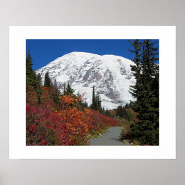 Mount Rainier Höstfärger Fotografisk Poster