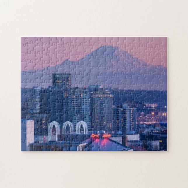 Mount Rainier i bakgrunden Pussel (Horisontell)