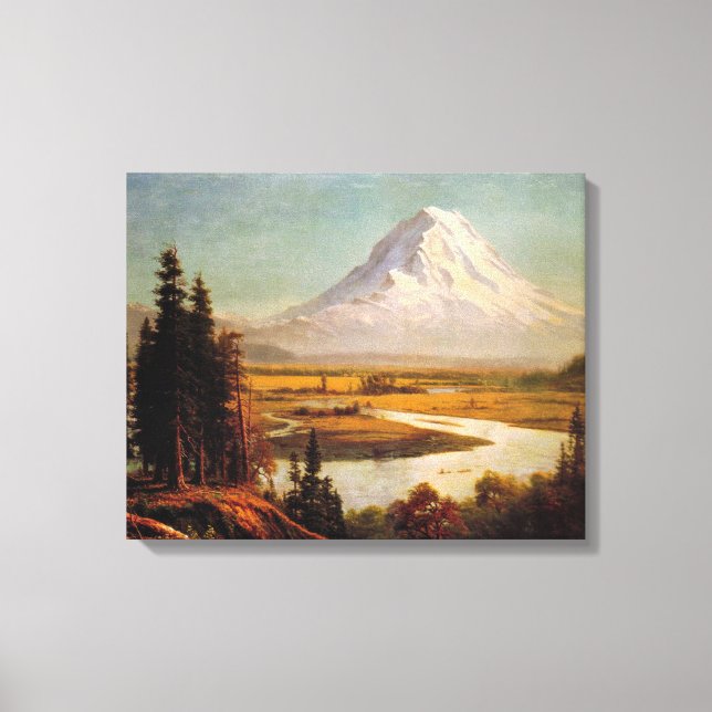 Mount Rainier-målning av Albert Bierstadt Canvastryck (Framsida)