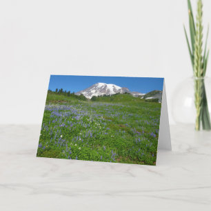 Mount Rainier med lila lupiner Kort