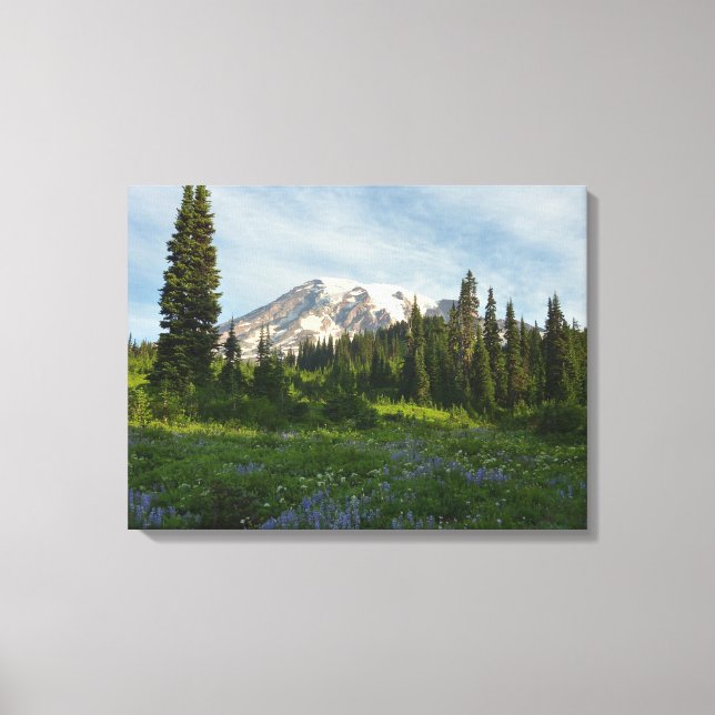 Mount Rainier Morgonljus Canvastryck (Framsida)