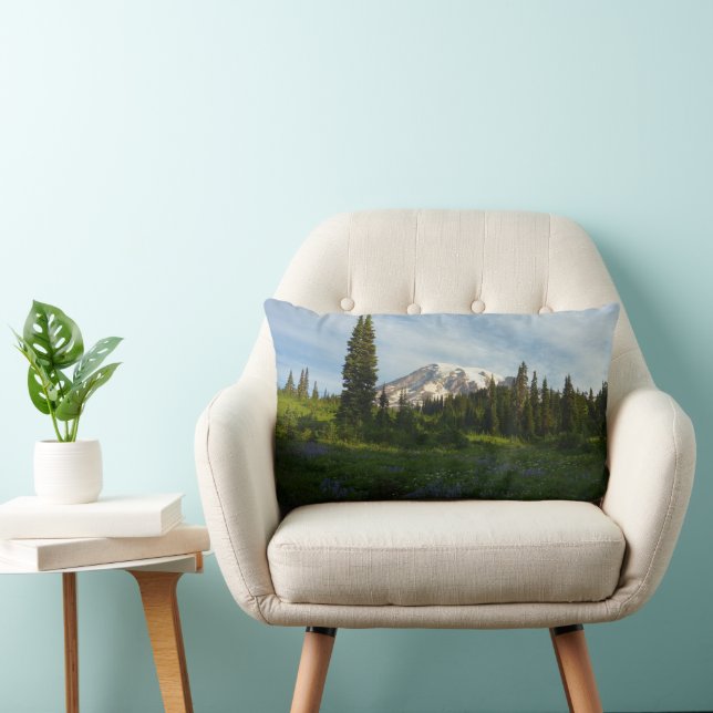 Mount Rainier Morgonljus Lumbarkudde (Stol)