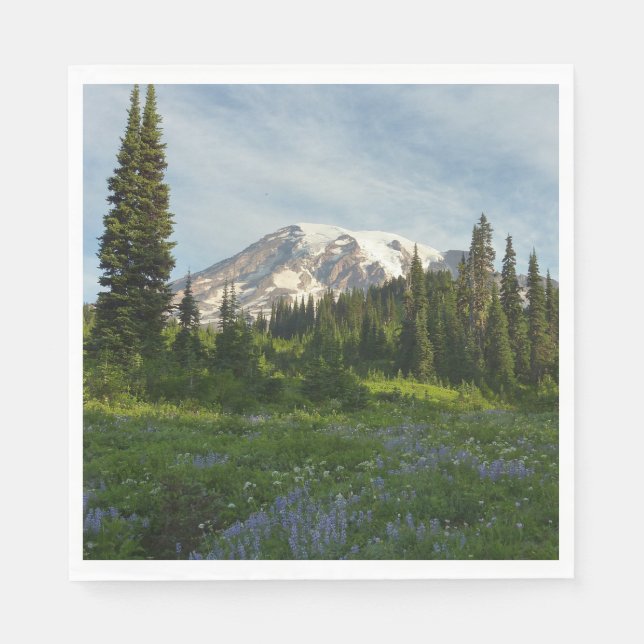 Mount Rainier Morgonljus Pappersservett (Framsidan)