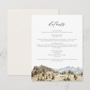 MOUNT RAINIER Mountain Bröllop - informationskort Inbjudningar