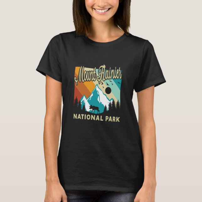 Mount Rainier National Park Hiking Vacation T Shirt (Framsida)