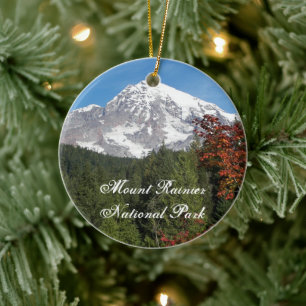 Mount Rainier National Park Photo Julgransprydnad Keramik
