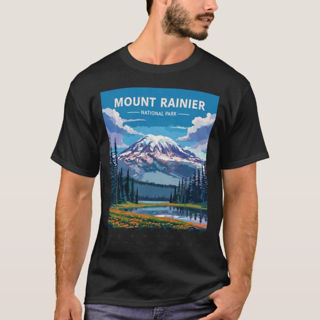 Mount Rainier National Park retro T Shirt (Framsida)