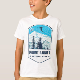 Mount Rainier National Park Ski Badge T Shirt