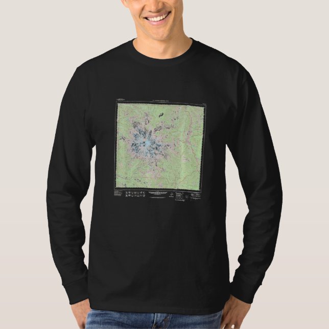 Mount Rainier National Park Topographic Map Premiu T Shirt (Framsida)