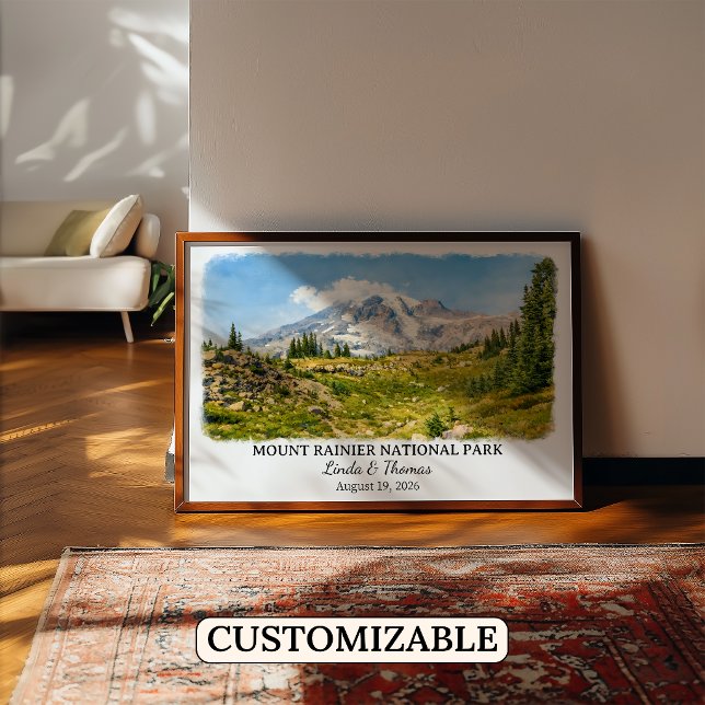 Mount Rainier National Park Washington Akvarell Poster (Skapare uppladdad)
