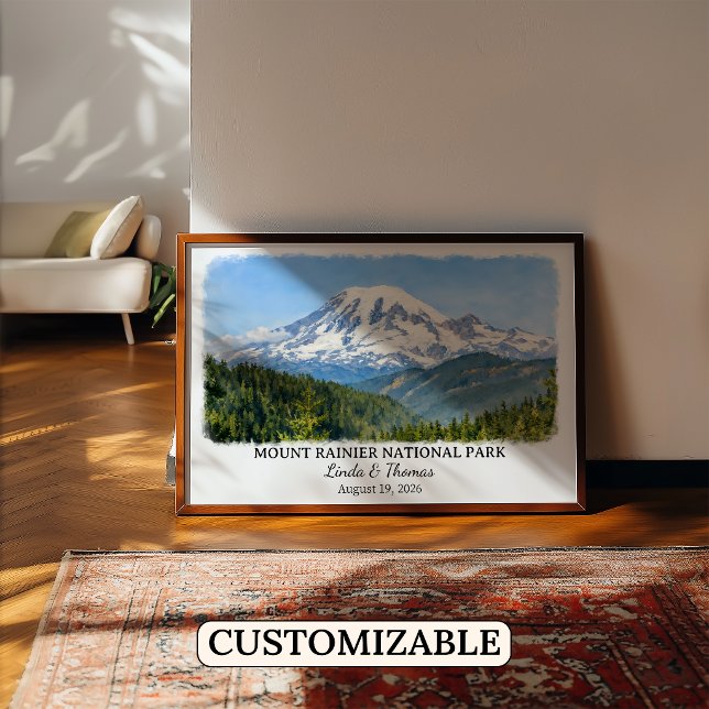 Mount Rainier National Park Washington Akvarell Poster (Skapare uppladdad)