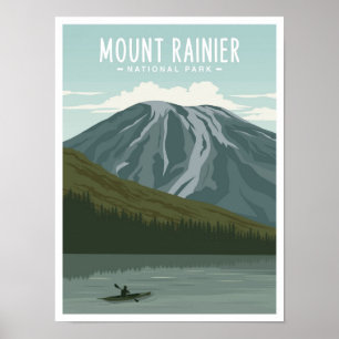 Mount Rainier National Park Washington Resa Poster