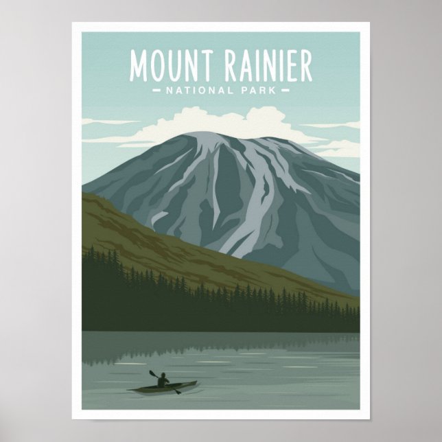 Mount Rainier National Park Washington Resa Poster (Framsidan)