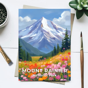 Mount Rainier National Park Washington Resa Vykort