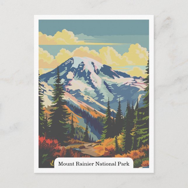 Mount Rainier National Park, Washington USA Vykort (Framsida)
