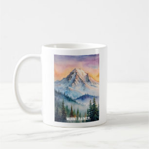 Mount Rainier National Park Watercolor Painting Kaffemugg