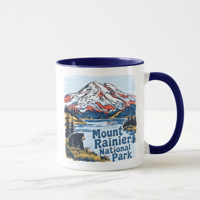 Mount Rainier Nationalpark Bergslandskap Mugg (Höger)