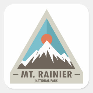 Mount Rainier nationalpark Fyrkantigt Klistermärke
