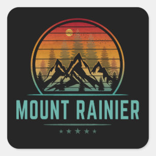 Mount Rainier nationalpark Fyrkantigt Klistermärke