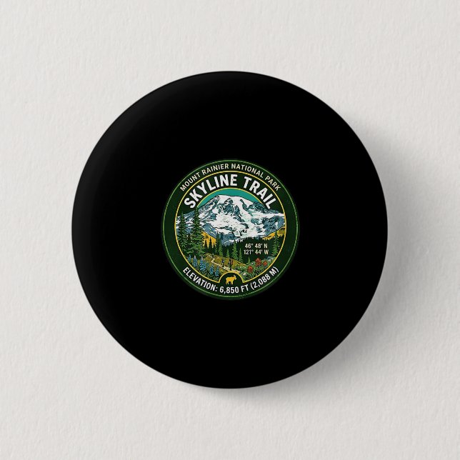 Mount rainier nationalpark skyline trail vintage knapp (Framsida)