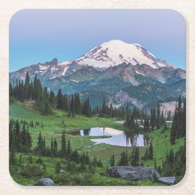 Mount Rainier nationalpark Underlägg Papper Kvadrat (Framsidan)