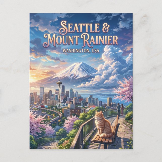 Mount Rainier nationalpark USA Vykort (Framsida)