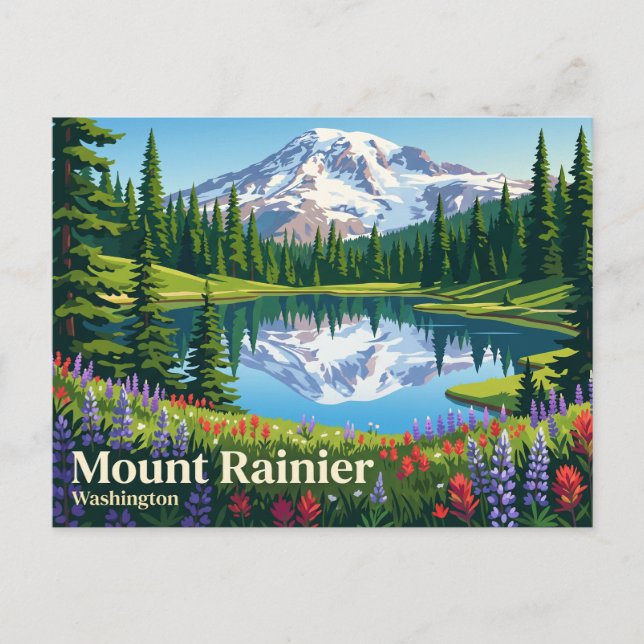 Mount Rainier nationalpark USA Vykort (Framsida)