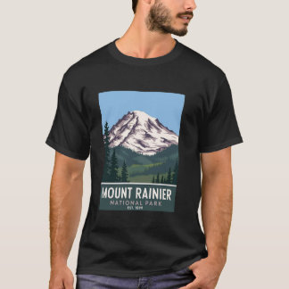 Mount Rainier Nationalpark Vintage Camping Vandrin T Shirt