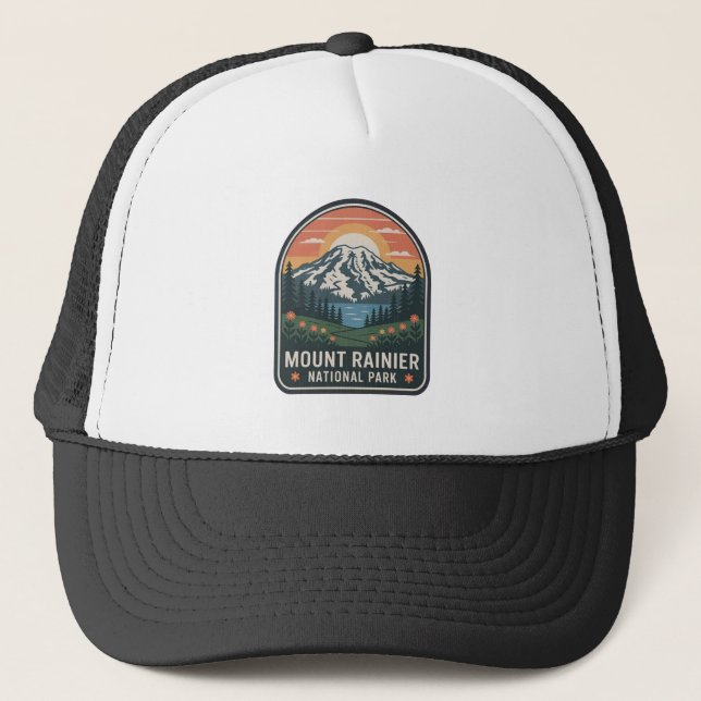 Mount Rainier Nationalpark Vintage Märke Keps (Framsida)