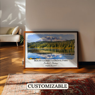 Mount Rainier nationalpark Washington Akvarell Poster