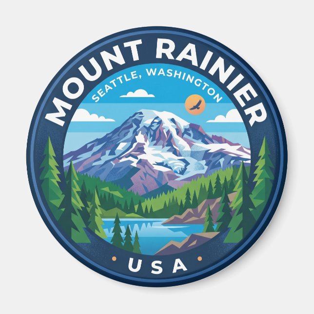 Mount Rainier nationalpark Washington Magnet (Framsidan)
