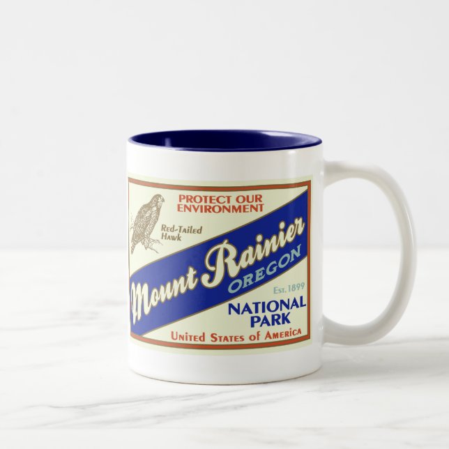 Mount Rainier nationalparkmugg Två-Tonad Mugg (Höger)