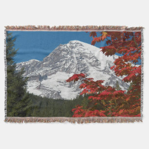 Mount Rainier och Löv Färg vid hösten Filt
