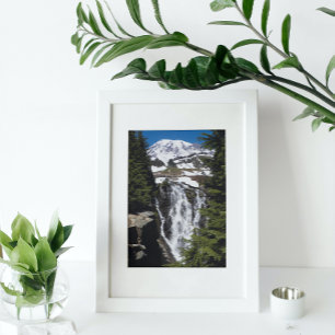 Mount Rainier och Myrtle Falls Fototryck