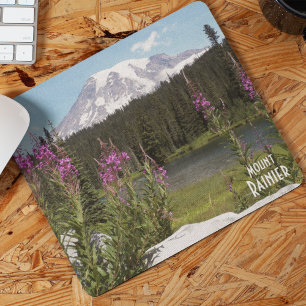 Mount Rainier och Wildblommor Scenia Ligcape Musmatta