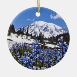 Mount Rainier på paradiset pekar Julgransprydnad Keramik