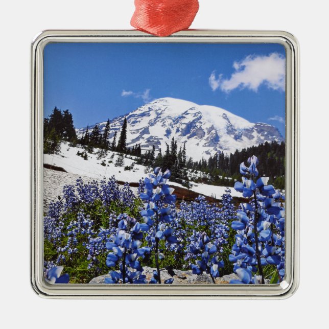 Mount Rainier på paradiset pekar Julgransprydnad Metall (Framsidan)