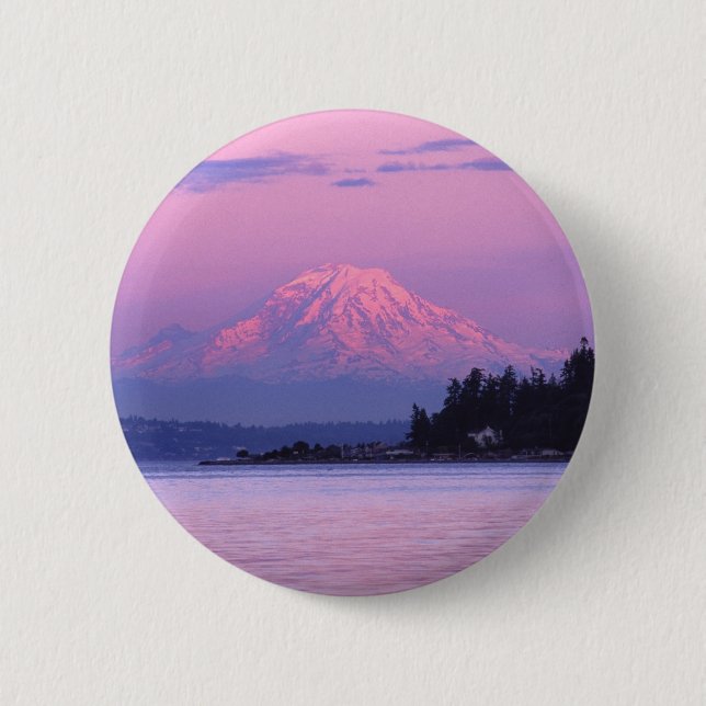Mount Rainier på solnedgången, Washington Knapp (Framsida)