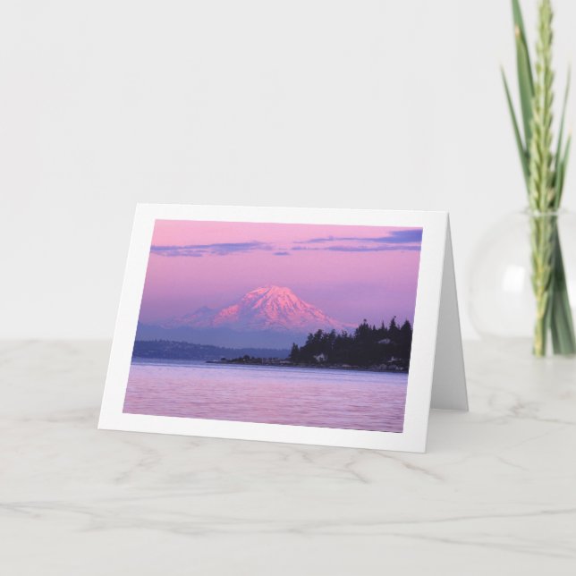 Mount Rainier på solnedgången, Washington Kort (Framsida)